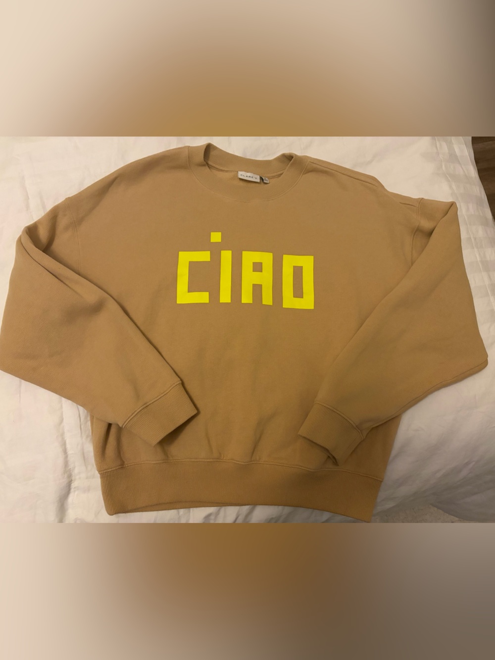 Clare V. Le Drop Sweatshirt
'CIAO' Print Sand Color